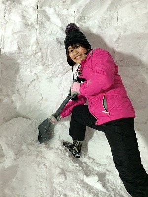 笑顔ですが、雪はカッチカチです!!