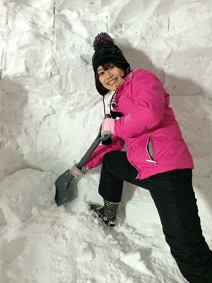 笑顔ですが、雪はカッチカチです！！