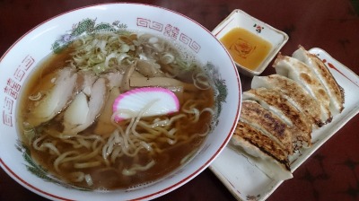 自然薯ラーメンと餃子