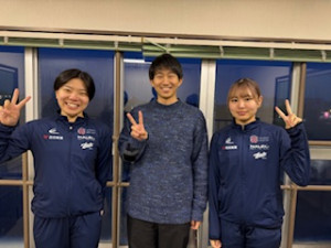 八戸学院大自転車競技の近田選手と室谷選手！